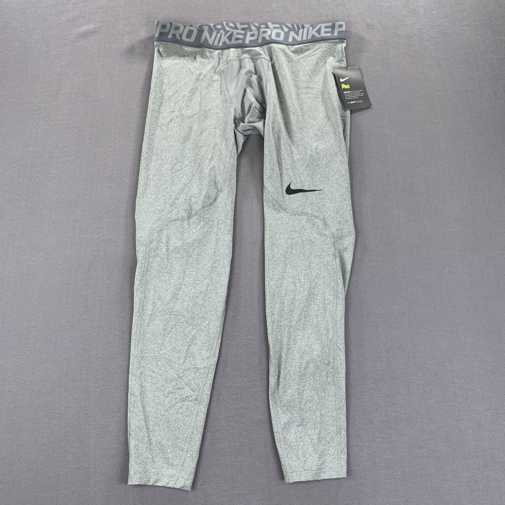 NEW Nike Pro Dri-FIT Pants Mens XL Gray Compression Training Leggings Base Layer - Picture 2 of 15